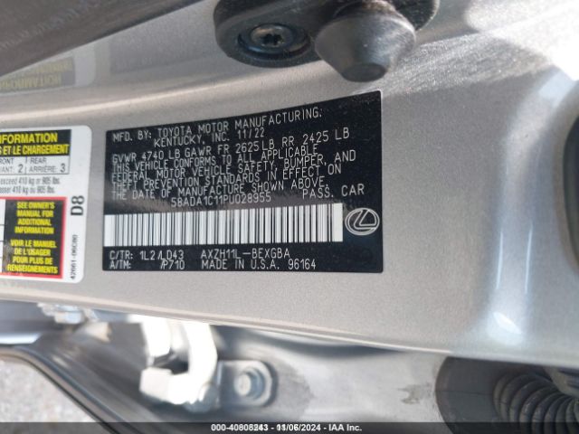 Photo 8 VIN: 58ADA1C11PU028955 - LEXUS ES 