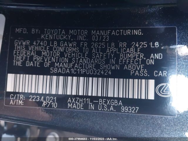 Photo 8 VIN: 58ADA1C11PU032424 - LEXUS ES 300H 