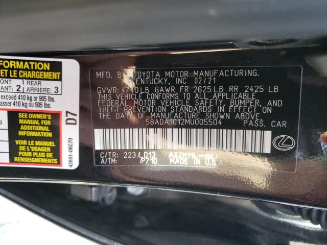 Photo 9 VIN: 58ADA1C12MU005504 - LEXUS ES 300H 