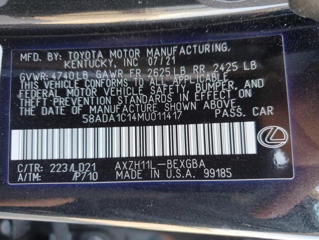 Photo 12 VIN: 58ADA1C14MU011417 - LEXUS ES 300H 