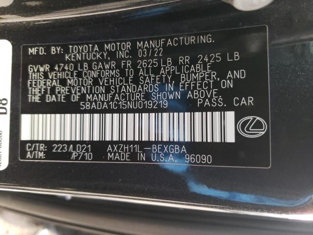 Photo 11 VIN: 58ADA1C15NU019219 - LEXUS ES 300H BA 