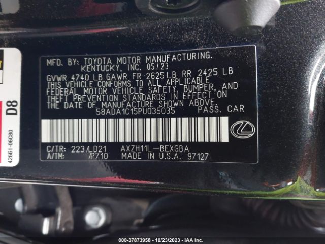 Photo 8 VIN: 58ADA1C15PU035035 - LEXUS ES 300H 