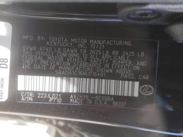 Photo 9 VIN: 58ADA1C16NU016491 - LEXUS ES300H 