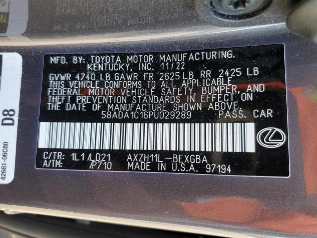 Photo 12 VIN: 58ADA1C16PU029289 - LEXUS ES 300H BA 