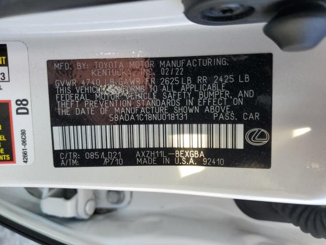 Photo 12 VIN: 58ADA1C18NU018131 - LEXUS ES 300H BA 