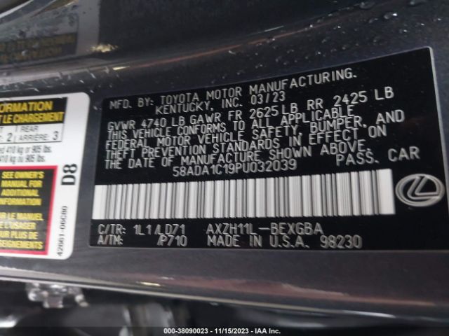 Photo 8 VIN: 58ADA1C19PU032039 - LEXUS ES 300H 