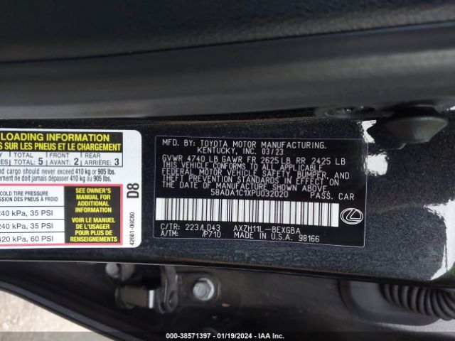 Photo 8 VIN: 58ADA1C1XPU032020 - LEXUS ES 300H 