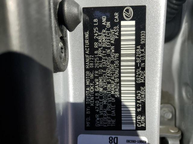 Photo 11 VIN: 58ADZ1B10NU136118 - LEXUS ES 350 BAS 