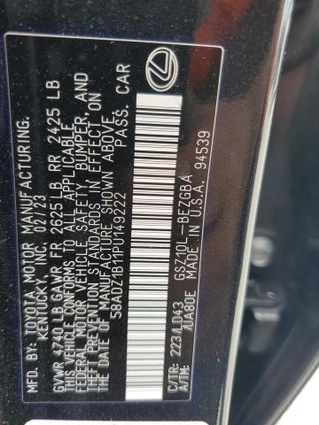 Photo 12 VIN: 58ADZ1B11PU149222 - LEXUS ES 350 BAS 