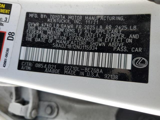 Photo 11 VIN: 58ADZ1B12NU115934 - LEXUS ES350 