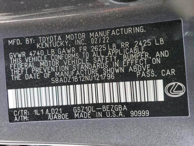 Photo 12 VIN: 58ADZ1B12NU121796 - LEXUS ES 350 BAS 