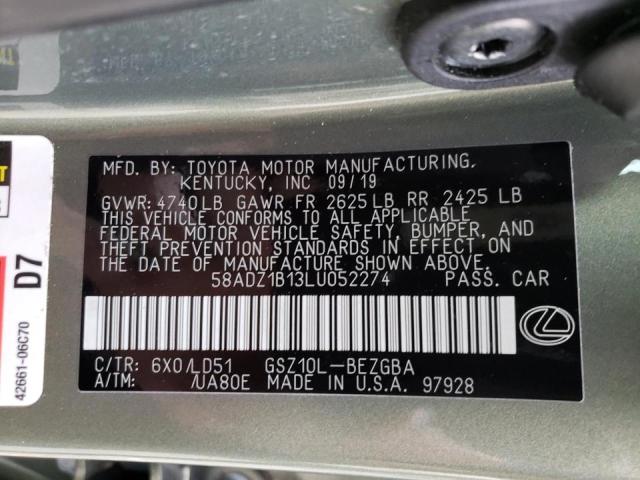 Photo 9 VIN: 58ADZ1B13LU052274 - LEXUS ES 350 