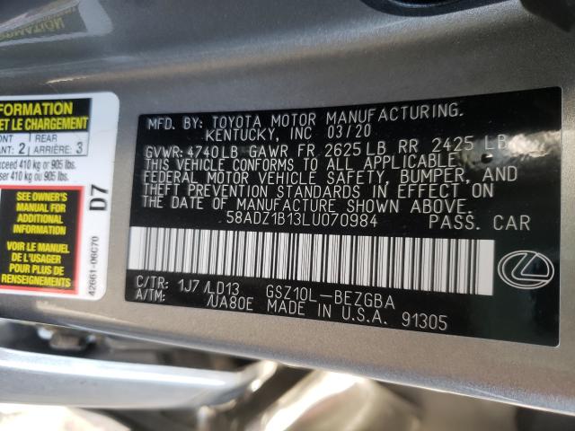 Photo 9 VIN: 58ADZ1B13LU070984 - LEXUS ES 350 