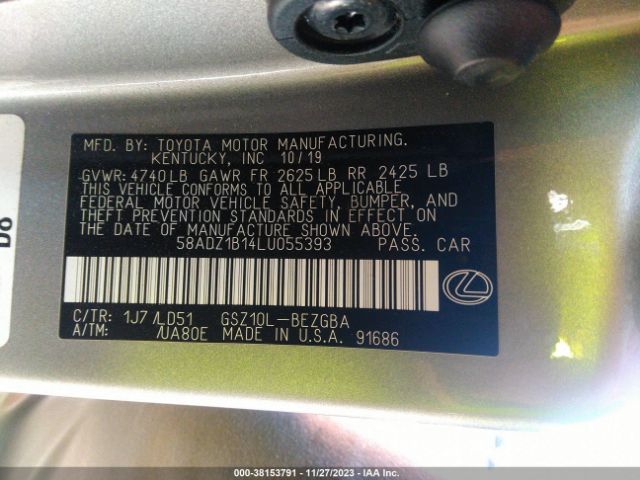 Photo 8 VIN: 58ADZ1B14LU055393 - LEXUS ES 350 