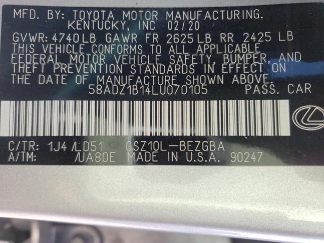 Photo 9 VIN: 58ADZ1B14LU070105 - LEXUS ES 350 