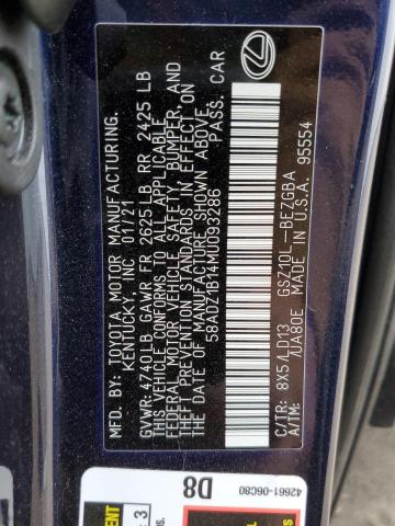 Photo 12 VIN: 58ADZ1B14MU093286 - LEXUS ES350 