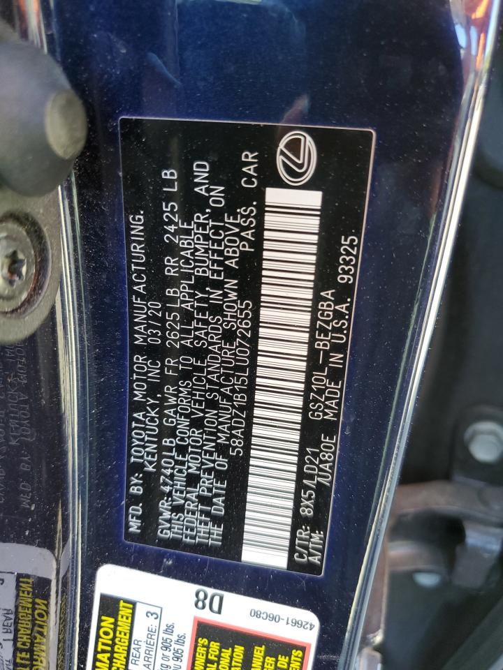 Photo 11 VIN: 58ADZ1B15LU072655 - LEXUS ES 