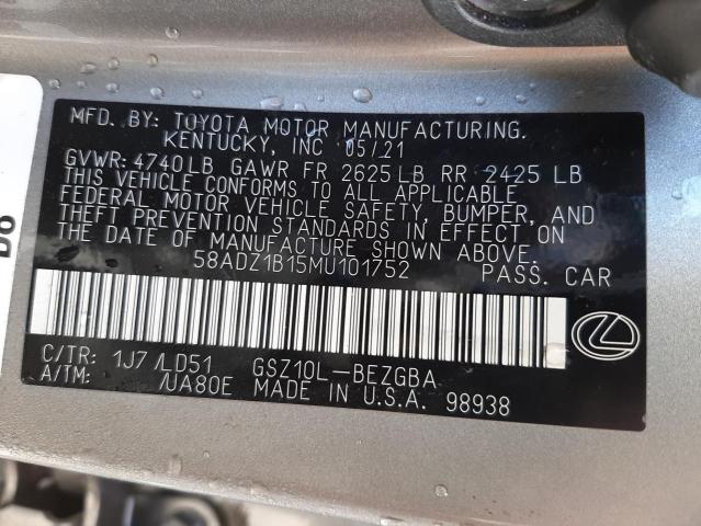 Photo 12 VIN: 58ADZ1B15MU101752 - LEXUS ES 350 BAS 