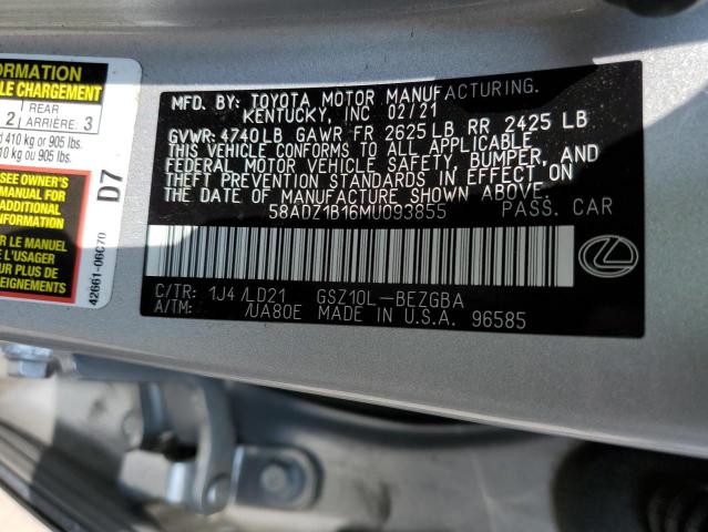 Photo 11 VIN: 58ADZ1B16MU093855 - LEXUS ES 