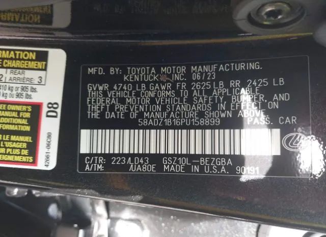 Photo 8 VIN: 58ADZ1B16PU158899 - LEXUS ES 350 