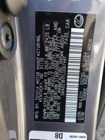 Photo 12 VIN: 58ADZ1B17LU067487 - LEXUS ES350 