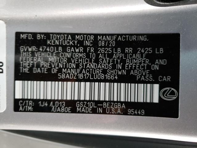 Photo 9 VIN: 58ADZ1B17LU081664 - LEXUS ES 350 