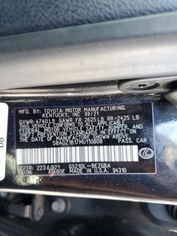 Photo 11 VIN: 58ADZ1B17MU110808 - LEXUS ES 350 BAS 