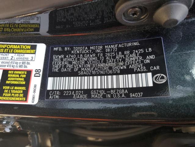 Photo 11 VIN: 58ADZ1B17NU136178 - LEXUS ES 350 BAS 