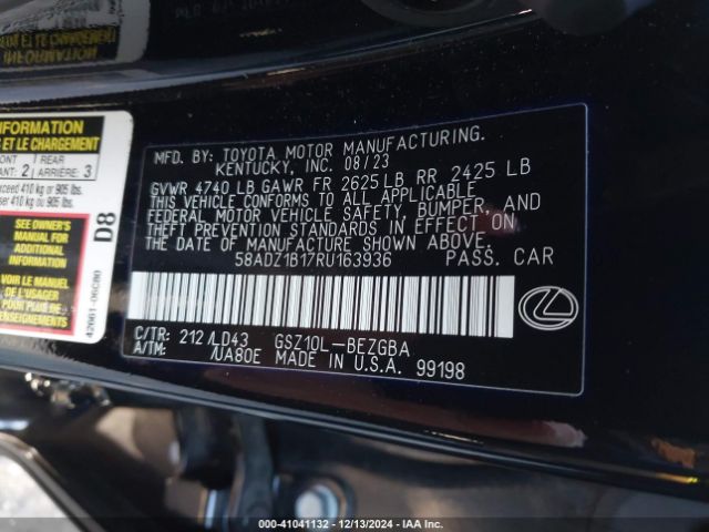 Photo 8 VIN: 58ADZ1B17RU163936 - LEXUS ES 