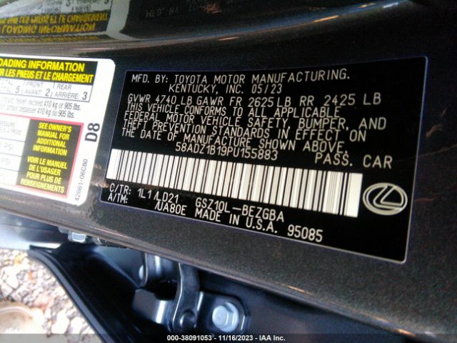 Photo 8 VIN: 58ADZ1B19PU155883 - LEXUS ES 350 