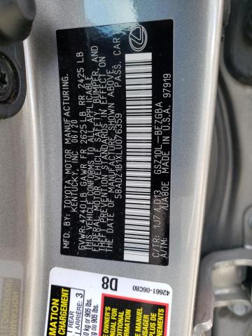 Photo 11 VIN: 58ADZ1B1XLU076359 - LEXUS ES350 