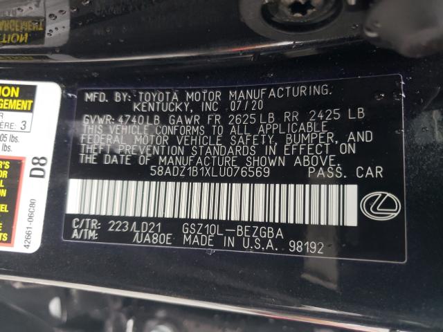 Photo 9 VIN: 58ADZ1B1XLU076569 - LEXUS ES 350 