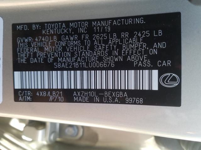 Photo 9 VIN: 58AE21B11LU006676 - LEXUS ES 