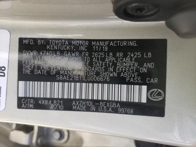 Photo 9 VIN: 58AE21B11LU006676 - LEXUS ES 