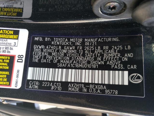 Photo 11 VIN: 58AFA1C16MU010181 - LEXUS ES300 