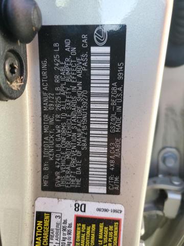 Photo 12 VIN: 58AFZ1B19NU139270 - LEXUS ES 350 BAS 