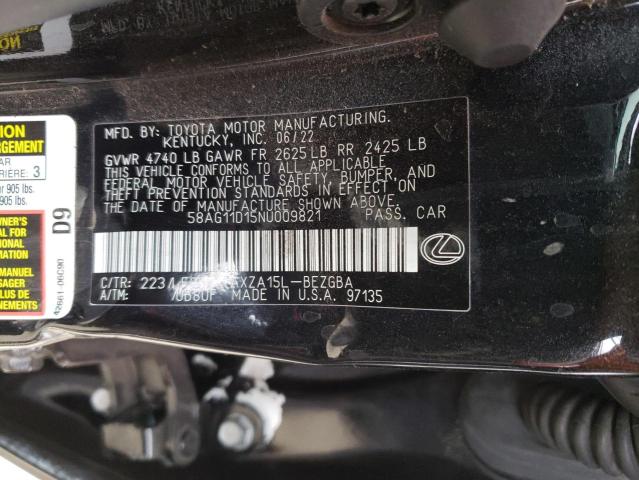 Photo 11 VIN: 58AG11D15NU009821 - LEXUS ES 250 BAS 