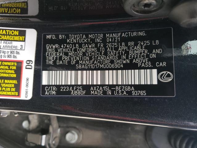 Photo 11 VIN: 58AG11D17MU006904 - LEXUS ES 250 BAS 