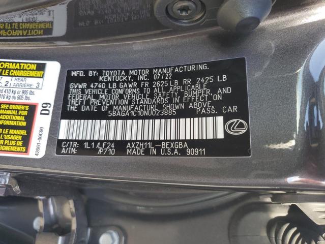 Photo 11 VIN: 58AGA1C10NU023885 - LEXUS ES 300H BA 