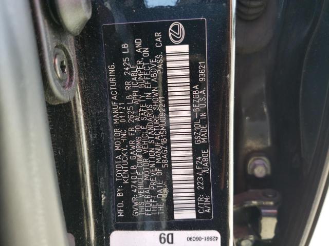 Photo 11 VIN: 58AGZ1B15MU092211 - LEXUS ES 350 BAS 