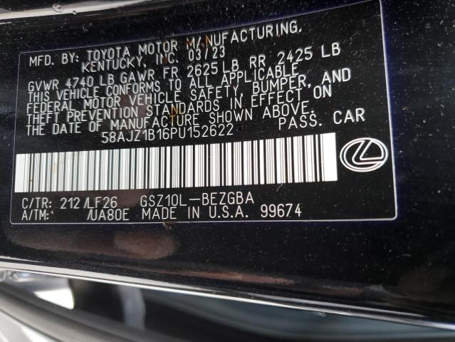 Photo 11 VIN: 58AJZ1B16PU152622 - LEXUS ES 