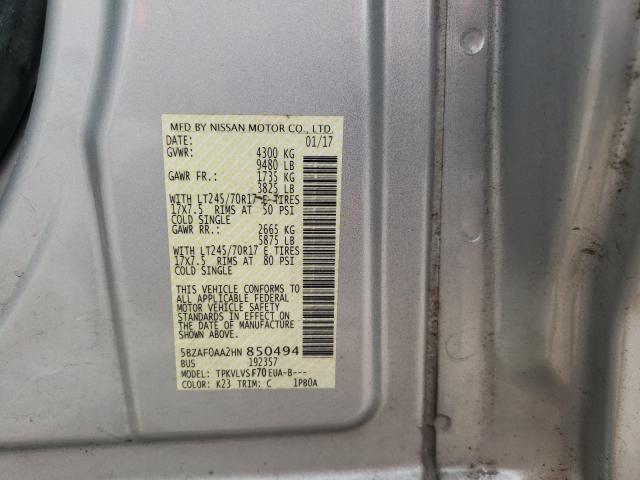 Photo 9 VIN: 5BZAF0AA2HN850494 - NISSAN NV 3500 S 