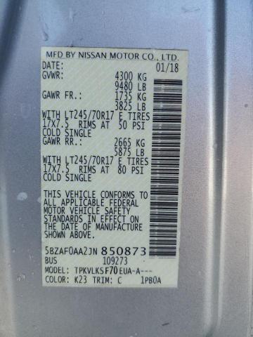 Photo 13 VIN: 5BZAF0AA2JN850873 - NISSAN NV 