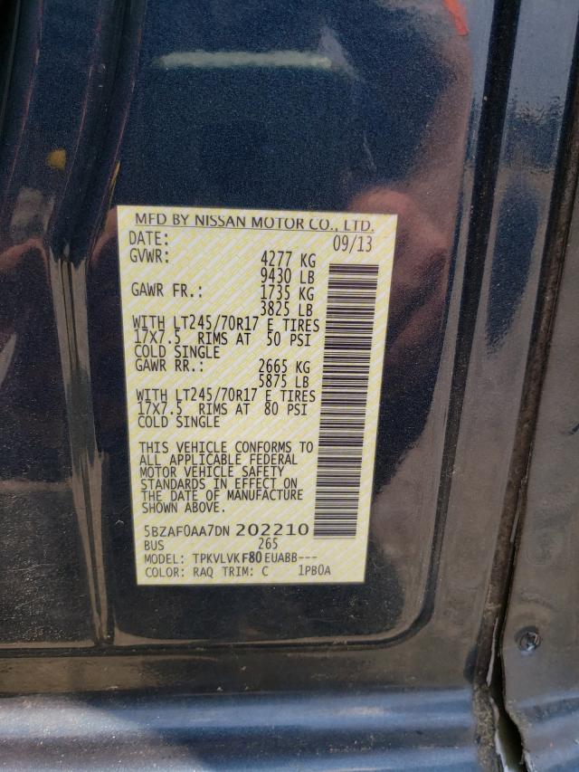 Photo 9 VIN: 5BZAF0AA7DN202210 - NISSAN NV PASSENGER NV3500 HD 