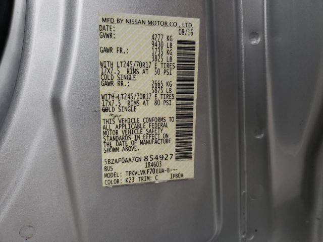 Photo 12 VIN: 5BZAF0AA7GN854927 - NISSAN NV 