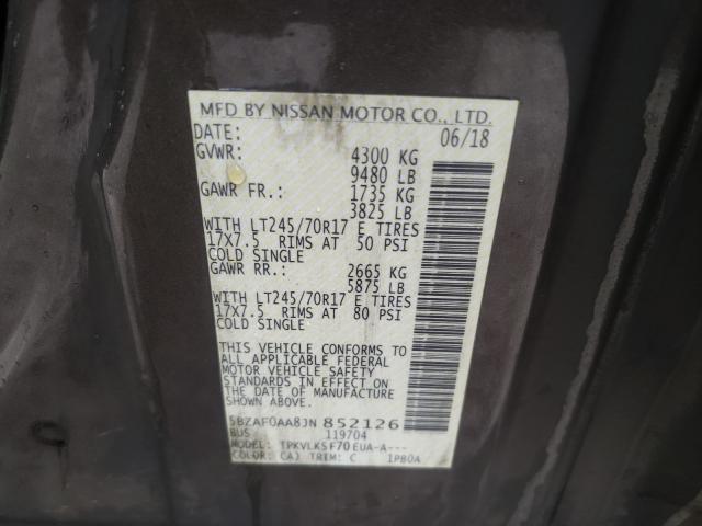 Photo 9 VIN: 5BZAF0AA8JN852126 - NISSAN NV 3500 S 