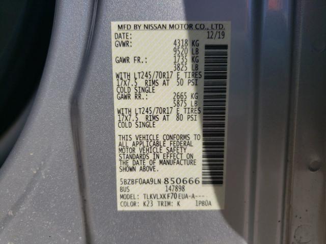 Photo 9 VIN: 5BZBF0AA9LN850666 - NISSAN NV 3500 