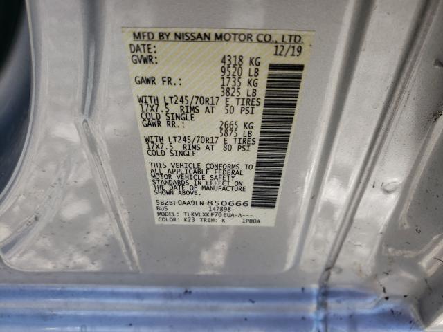 Photo 9 VIN: 5BZBF0AA9LN850666 - NISSAN NV 3500 