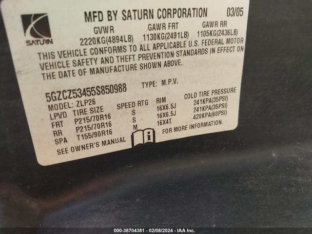 Photo 8 VIN: 5DZCZ53455S850988 - SATURN VUE 