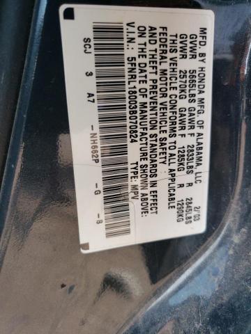 Photo 12 VIN: 5FNRL18003B070824 - HONDA ODYSSEY EX 